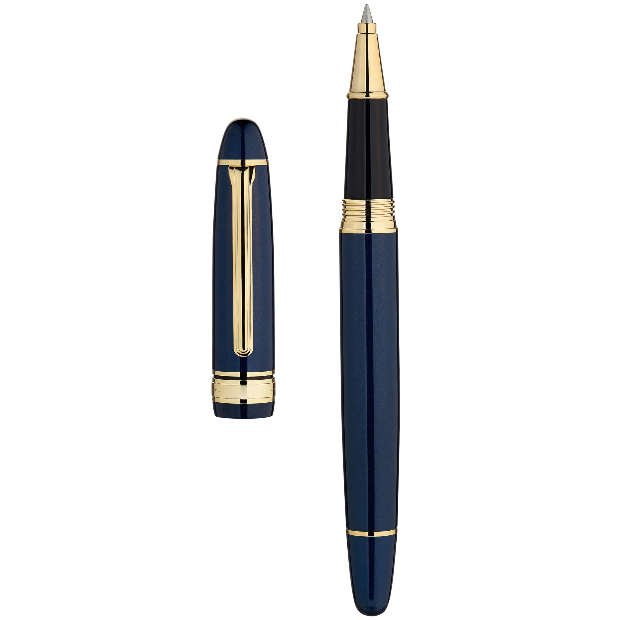 319 Piano Blue Lacquer Rollerball - Stunning Luxury Pen With  Heavy Black Ink Refill Gift Set For Men & Women Professional Executive Office Fancy Classic Pens