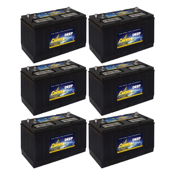 31HDC 12V Deep Cycle Battery Group 31 Commercial Flooded Lead Acid 115Ah @ 20Hr 6 Pack Industrial, Marine, RV & Backup Power