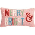 thumbnail image 1 of 31JES1669C16OB Merry and Bright Holiday Hook Pillow, 16-inch Long, 1 of 2
