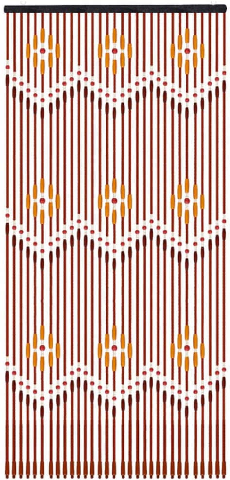 31Line Wooden Bead String Door Curtain Natural Wood & Bamboo Beaded Curtain Fly Screen Bath Bedroom Porch Hallway Entrance Wall Closet Doorway Privacy Decor 90x220cm