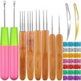 thumbnail image 1 of 31Pc Crochet Needle Locking Tool Set, Dreadlocks Needles Hair Bent Tools with Dreadlocks Hair Ring, 1 of 7