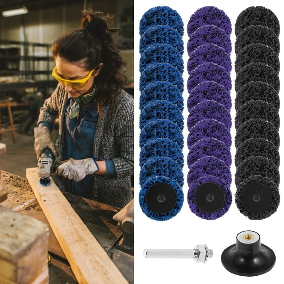 31Pcs 2 Inch Strip Discs Stripping Wheel for Drills Even Grinding Easy Strip Wheel Discs Low Noise Quick Change Easy Strip Discs for Cleans Welds Rust Paint Removal