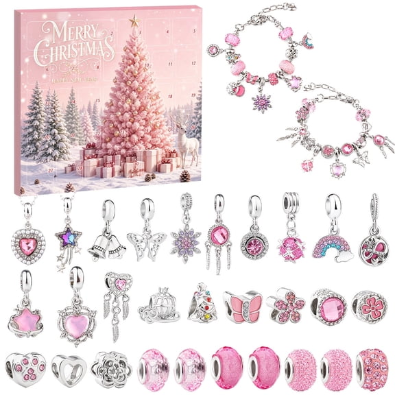 BEAUTINOUN Advent Calendar DIY Metal Bead Bracelet Kit, Handmade Jewelry Gift, Adult, 31 Pcs