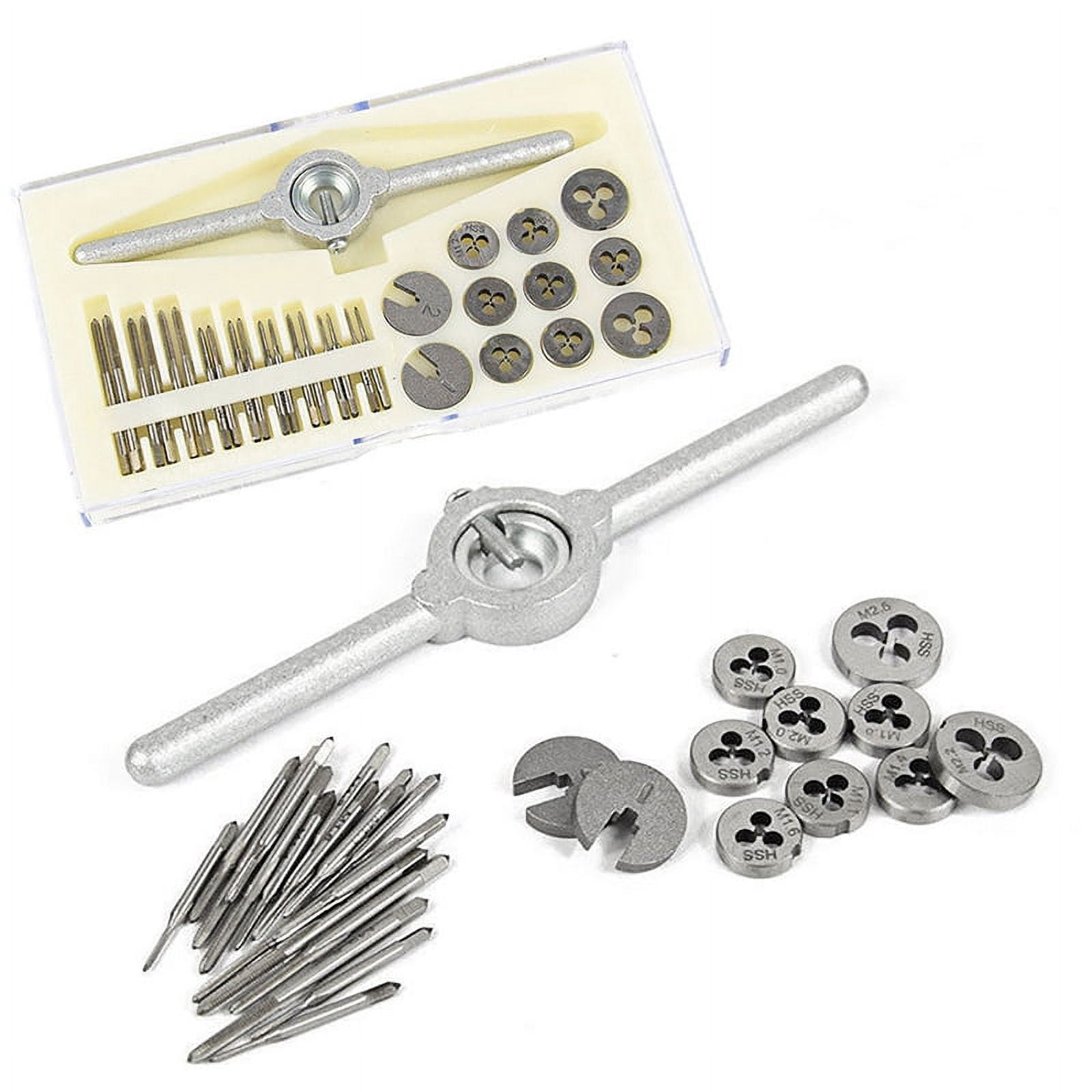 31Pcs Metric Tap and Die Set Hand Tap Drill Bit Screw Tap HSS Thread ...