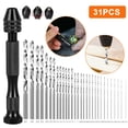 thumbnail image 1 of 31Pieces Mini Micro Hand Drill Bits Micro Mini Twist Drill Bits Set with Precision Hand Tools for Wood, Jewelry, Plastic, 1 of 8