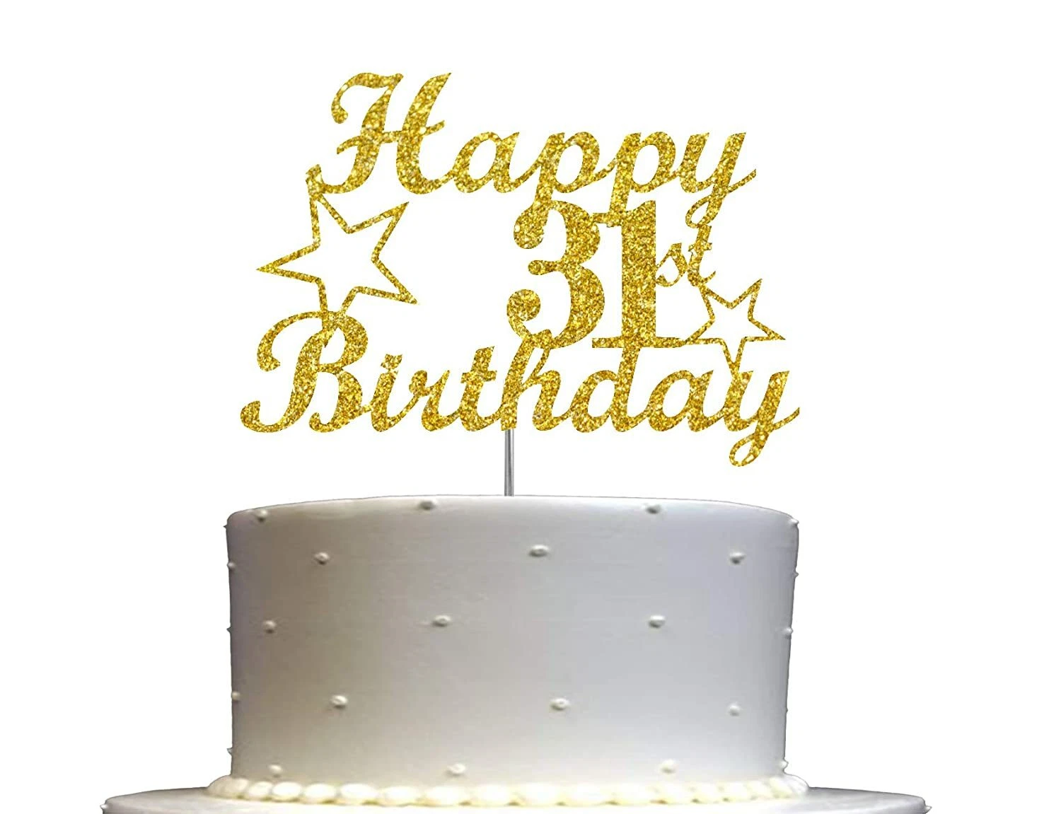 31St Birthday Cake Topper Double Side Gold Glitter 31St Party ...