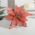 thumbnail image 1 of 31cm Gold Sequin Velvet Christmas Flower - Premium Fabric Holiday Decor for Tree, Wreath & Mantel (White), 1 of 6