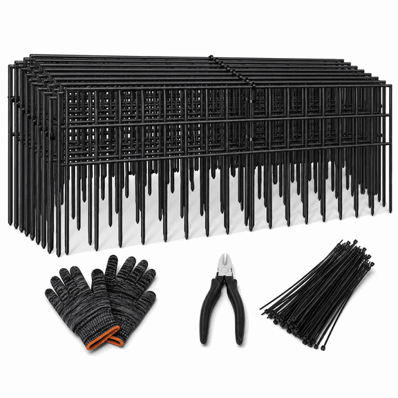 31ft(l) X 13in(h)l Barrier Fence 22 Panels No Dig Garden For Dog Rabbit Rustproof Anti Digging Edging Border Ground Defense Outdoor Yard Patio