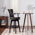 thumbnail image 1 of 31in Bar Stool with 360 Degree Swivel and Comfortable Back | Medium - Firm Sitting and 360 Degree Access | Faux Leather Upholstery | Brass - Plated Footrest for Protection, 1 of 6