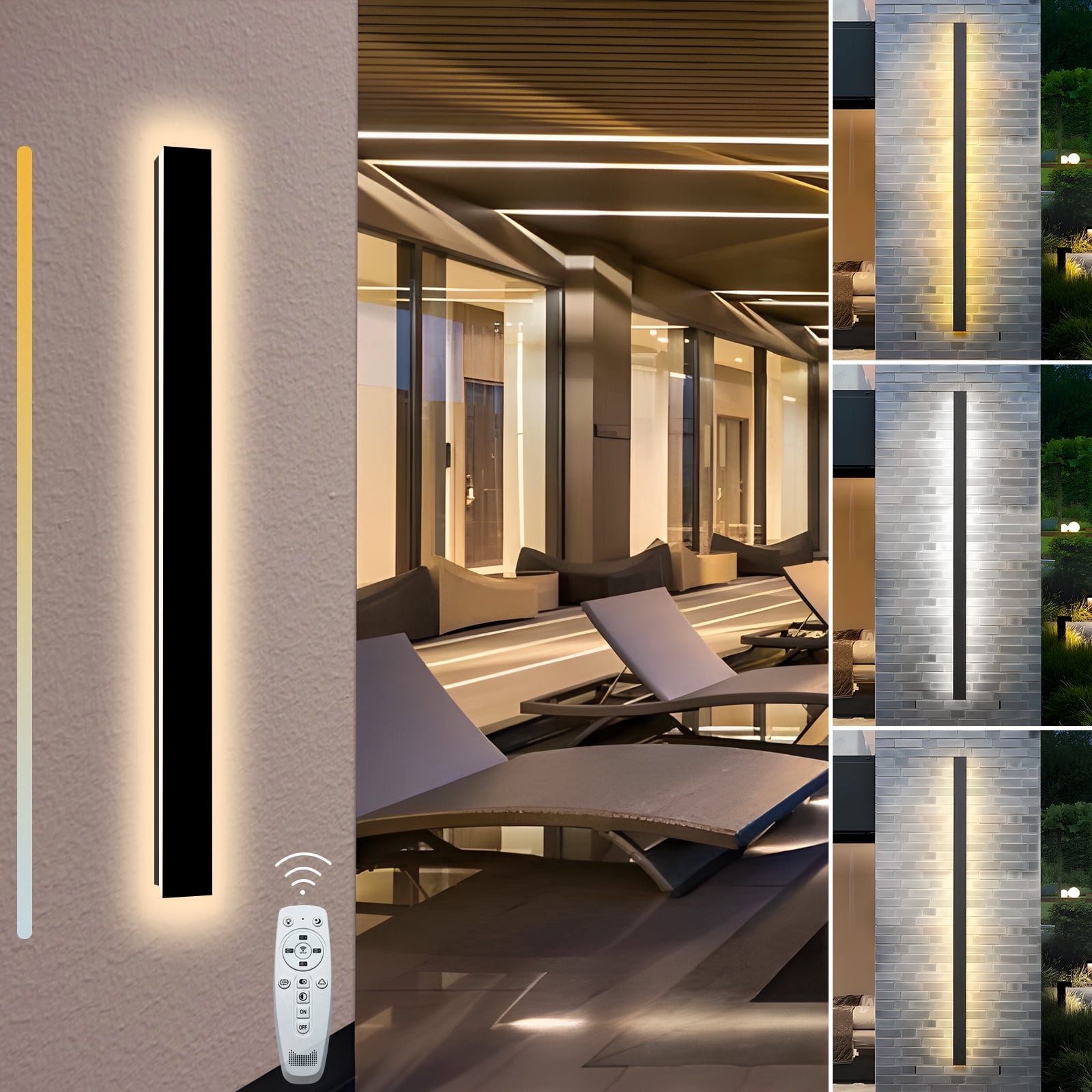 31in Dimmable LED Long Wall Lamp Waterproof IP65 Ourdoor Wall Light for Porch Sconce, 1pcs