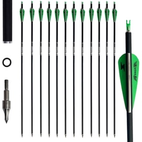 31inch Carbon Arrow Archery Targeting Practice Hunting Arrows for Compound & Recurve Bow with Removable Tips(Pack of 12)