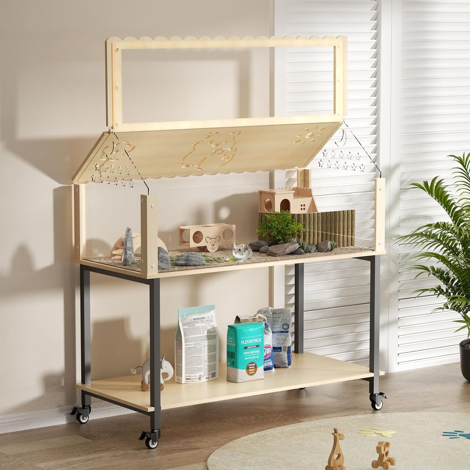 Picture of 31inch Hamster cage Wooden with Acrylic, Dwarf Hamster cage, Small ...