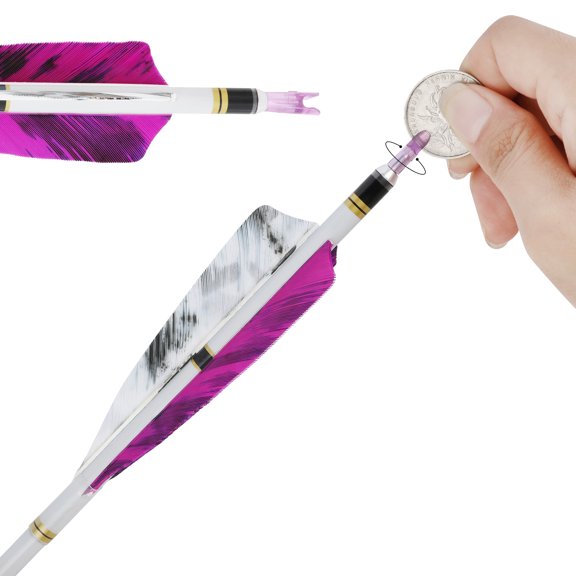 31inch Pure Carbon Arrows Archery Hunting Arrows Fletched Targeting Arrows for Compound & Recurve & Long Bow-6pcs Purple