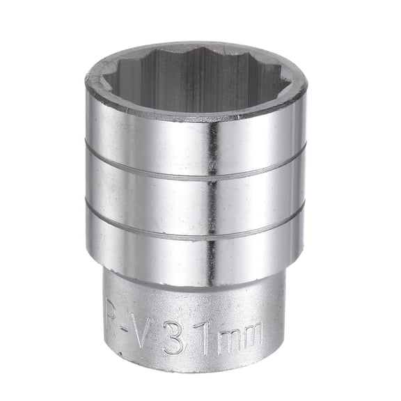 31mm 12 Point Shallow Socket 3/4" Drive Standard Metric Chromium Vanadium Steel