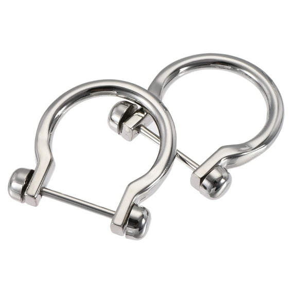 31mm U Shape Horseshoe D-Rings Zinc Alloy Electroplated Silver Tone 6 Pack