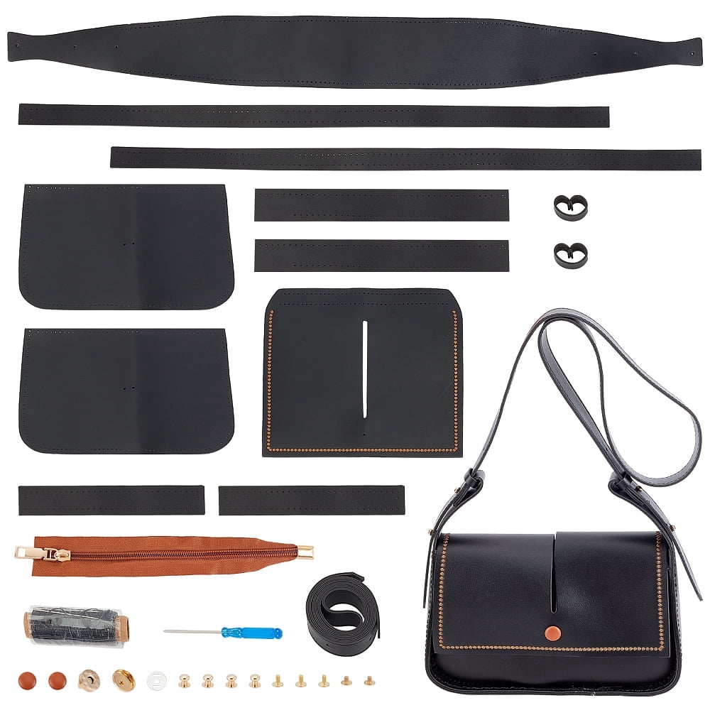 31pcs DIY Leather bag Sewing Kit PU Leather Knitting Crochet bag Making Materials Leather Pattern Craft Purse Sewing Supplies Handbag Purse Stitching Tool set