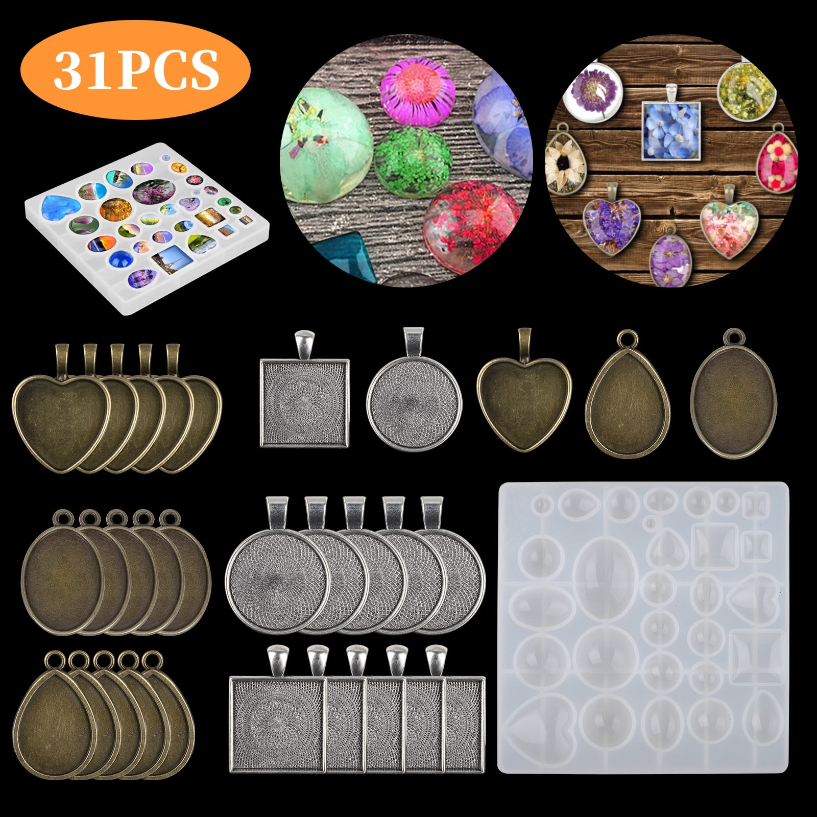  FineInno Sphere Resin Mold, 20 Beads Silicone Mold, Crystal  Ball Epoxy Casting Mold, Jewelry Making Mold for DIY Pendant Necklace  Earring Bracelet Ring : Arts, Crafts & Sewing