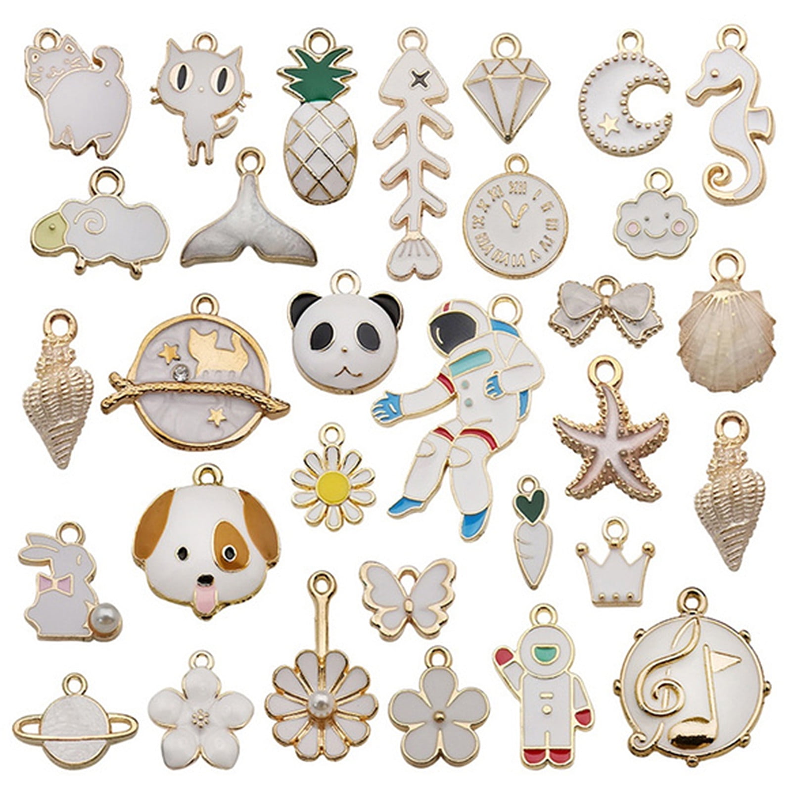 31/40pcs Mix Cute Enamel Charms Pendants for Jewellery Making Earrings  Bracelets
