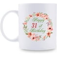 thumbnail image 1 of 31st Birthday Gifts for Women - Happy 31st Birthday with A Garland Birthday Mug - 31 Year Old Present Ideas for Daughter, Sister, Wife, Friend, Cousin, Aunt - 11 oz Coffee Mug (31st Birthday Gift), 1 of 6