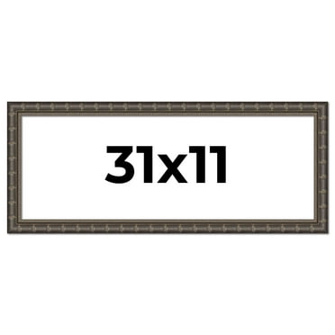 31x11 Frame Black Bamboo Solid Wood Picture Frame Width 1.5 Inches | Interior Frame Depth 0.5
