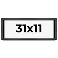 thumbnail image 1 of 31x11 Frame Black Charcoal Grey Wood Textured Picture Frame | 0.75 Inch Moulding Width | Gunmetal, 1 of 8