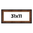 thumbnail image 1 of 31x11 Frame Brown Walnut Gold Ornate Trim Solid Wood Plein Air Picture Frame | 3 Inch Moulding, 1 of 8