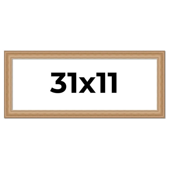 31x11 Frame Charleston Honey Brown Solid Wood Picture Frame Width 1.75 Inches | Interior Depth 0.5