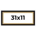 thumbnail image 1 of 31x11 Frame Gold Real Wood Picture Frame Width 2.25 Inches | Interior Frame Depth 0.5 Inches |, 1 of 8