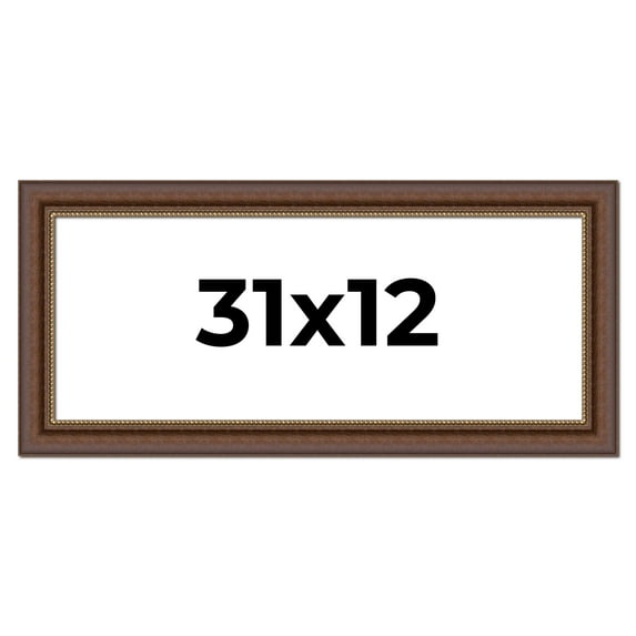 31x12 Copper and Brown Real Wood Picture Frame Width 2 inches | Interior Frame Depth 0.5 inches |