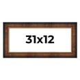thumbnail image 1 of 31x12 Frame Brown Walnut Gold Ornate Trim Solid Wood Plein Air Picture Frame | 3 Inch Moulding, 1 of 8