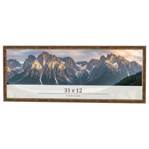 31x12 Frame Gold Kingsley Distressed Solid Wood Picture Frame Width 0.75 Inches | Interior Frame