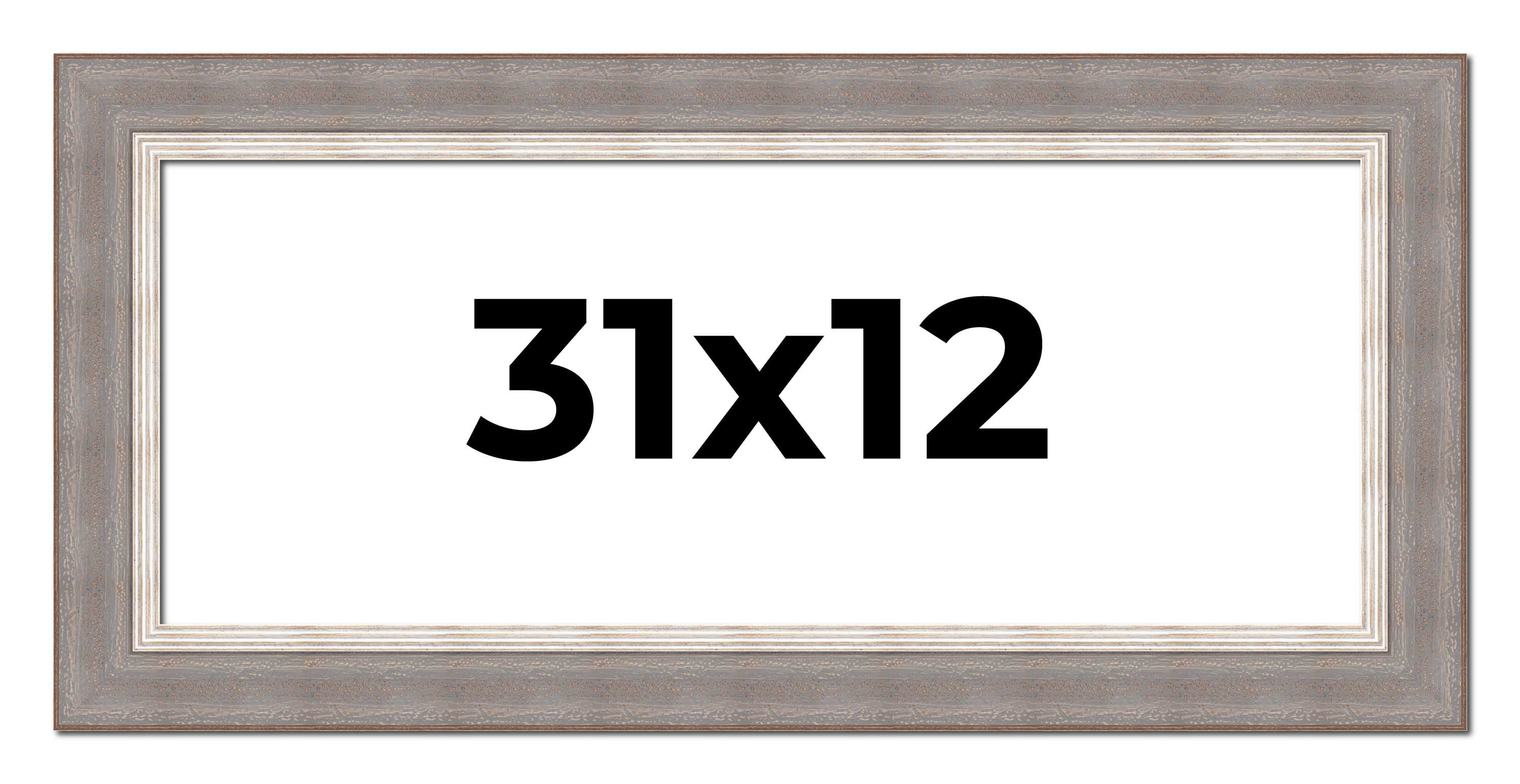 31x12 Frame Grey Real Wood Picture Frame Width 2.75 Inches | Interior ...