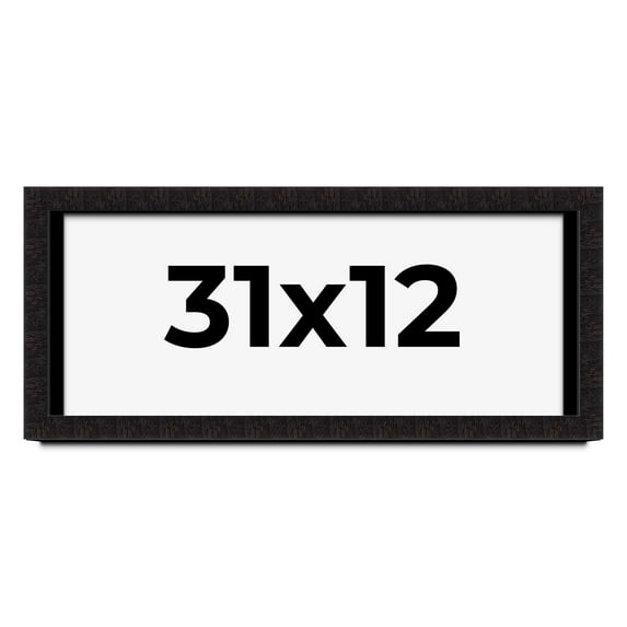 31x12 Shadow Box Black Solid Wood Display Picture Frame | 1 Inch Rabbet Depth | | 1.375 Inch