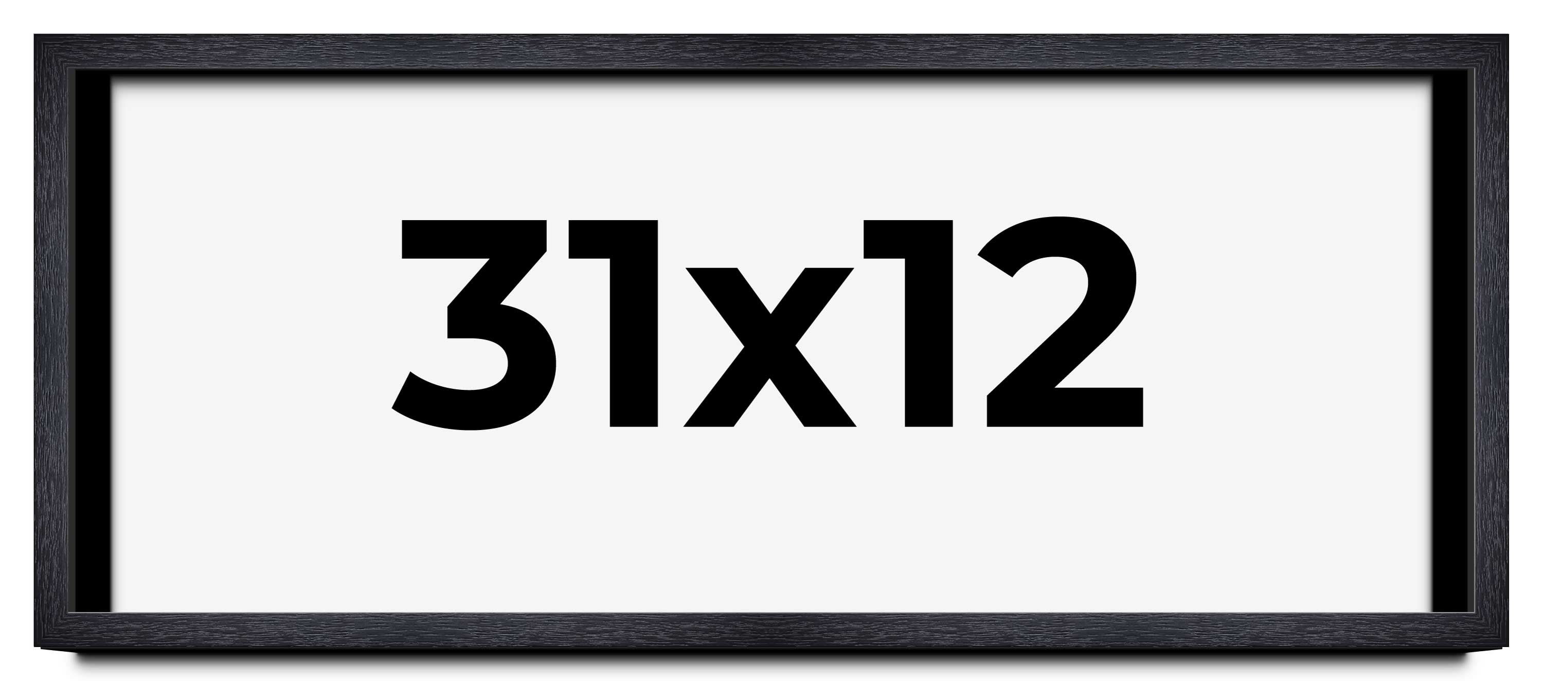 31x12 Shadow Box Frame Black | 1 Inches Deep Real Wood Farmhouse ...