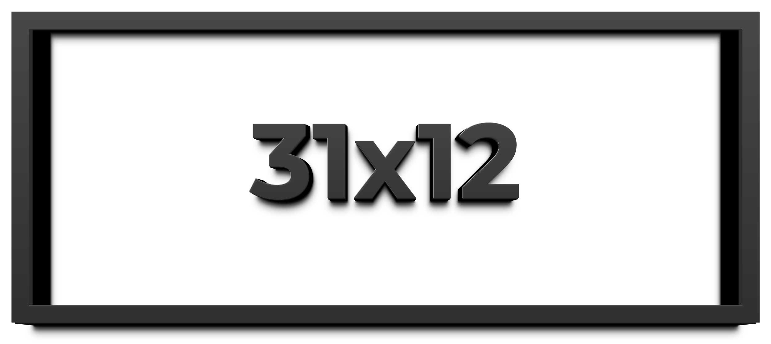 31x12 Shadow Box Frame Black | 2 Inches Deep Real Wood Contemporary ...