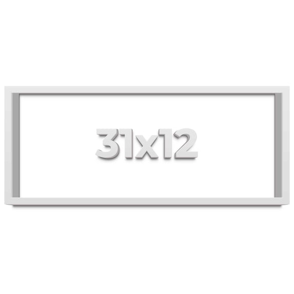 31x12 Shadow Box Frame White | 2 Inches Deep Real Wood Contemporary ...
