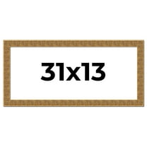31x13 Frame Black and Gold Distressed Solid Wood Sonoma Picture Frame | 1.625 Inch Moulding Width |