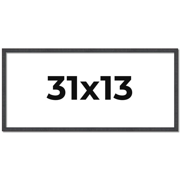 31x13 Rustic Brown Real Wood Picture Frame Width 0.75 inches | Interior Frame Depth 0.5 inches |