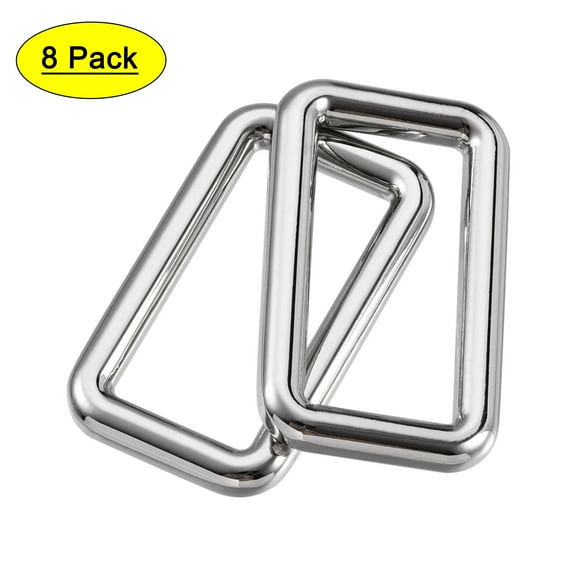 31x15mm Rectangle Buckles Zinc Alloy Silver Tone 8Pack