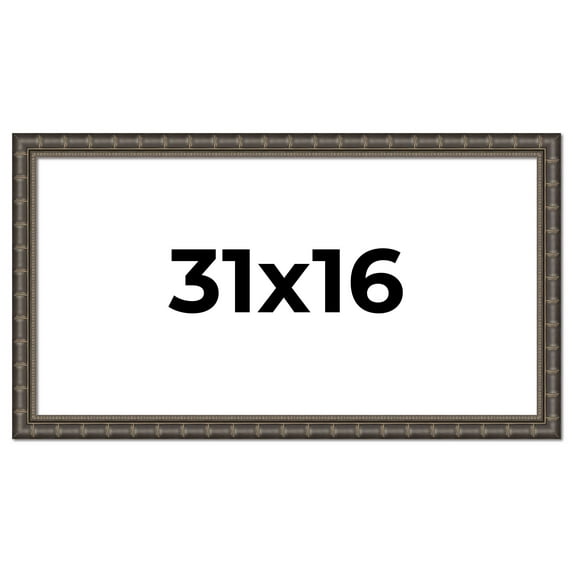 31x16 Frame Black Bamboo Solid Wood Picture Frame Width 1.5 Inches | Interior Frame Depth 0.5