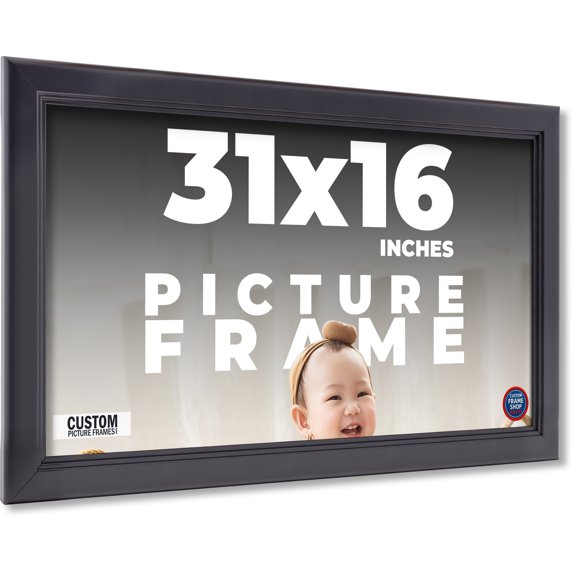 31x16 Frame Black Passaggi Solid Wood Picture Frame Width 1.5 Inches | Interior Depth 0.5 Inches |