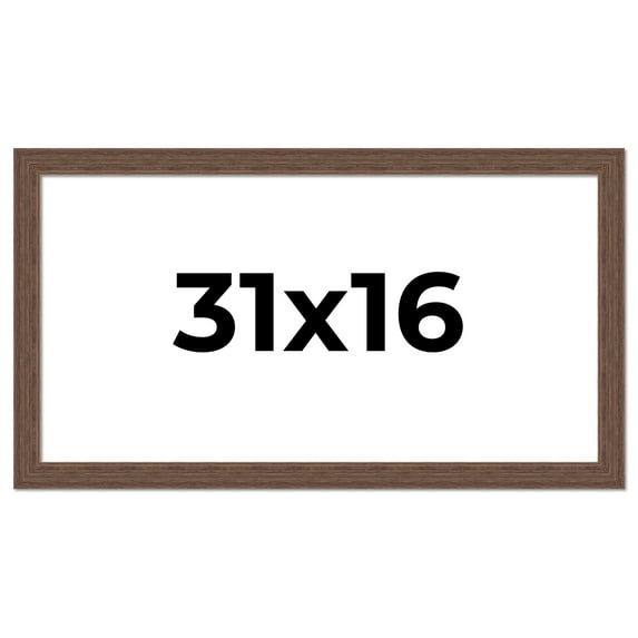 31x16 Frame Brown Distressed Barnwood Picture Frame | Rustic Farmhouse Photo Frame Includes UV
