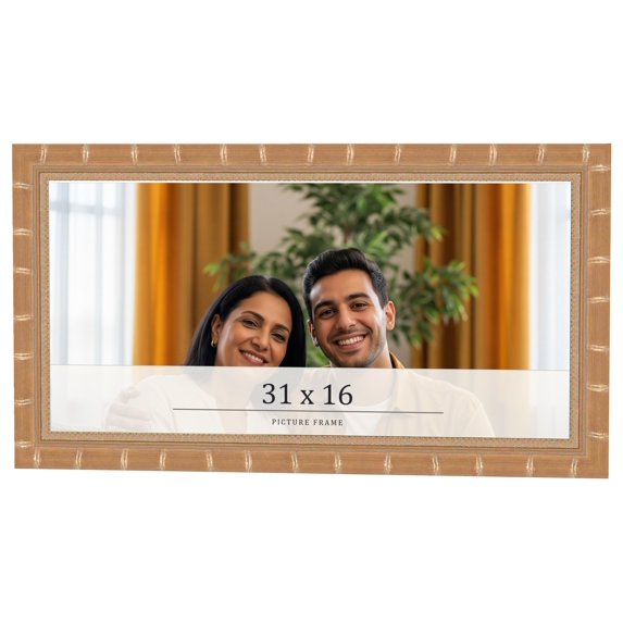 31x16 Frame Gold Real Wood Picture Frame Width 1.5 inches | Interior Frame Depth 0.5 inches |