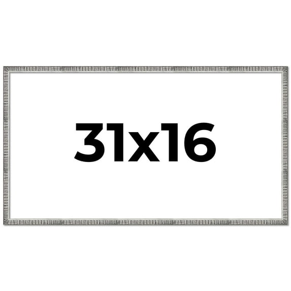 31x16 Frame Silver Picture Frame - Complete Modern Photo Frame Includes UV Acrylic Shatter Guard