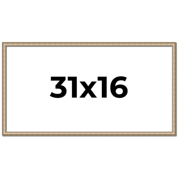 31x16 Frame Silver Real Wood Picture Frame Width 0.75 Inches | Interior Frame Depth 0.5 Inches |