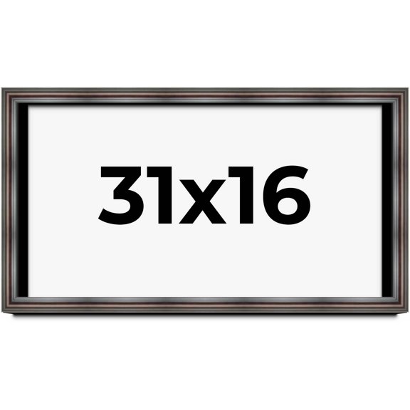 31x16 Shadow Box Frame Brown Cherry | 2.625 Inches Deep Pine Wood Traditional Shadowbox Display