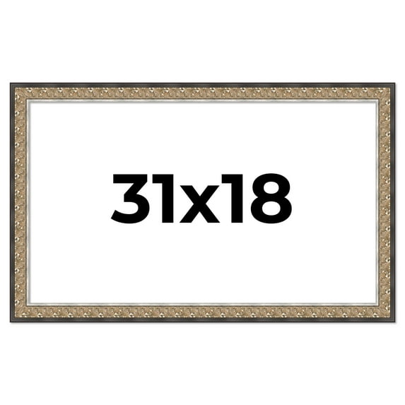 31x18 Frame Silver Real Wood Picture Frame Width 1.75 Inches | Interior Frame Depth 0.5 Inches |