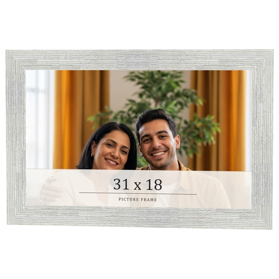 31x18 Frame White Real Wood Picture Frame Width 1.5 inches | Interior Frame Depth 0.5 inches | Barn