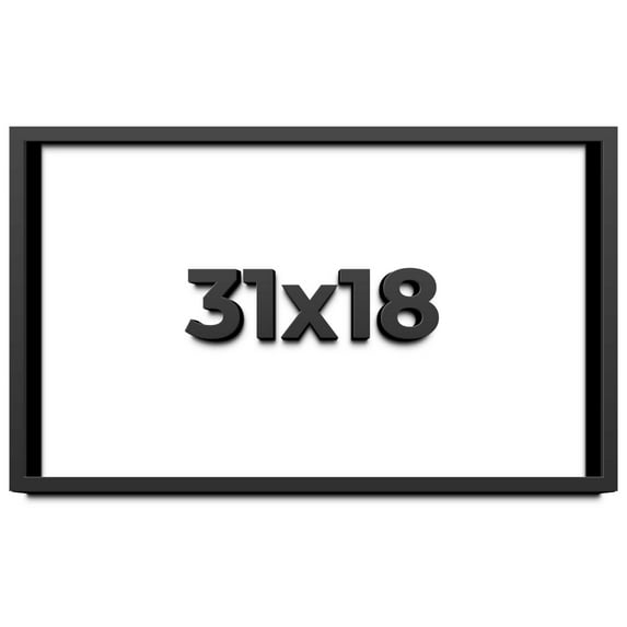 31x18 Shadow Box Frame Black | 1 inches Deep Real Wood Contemporary Shadowbox Display Frame | UV
