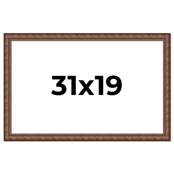 31x19 Dark Brown Bamboo Real Wood Picture Frame Width 1.5 inches | Interior Frame Depth 0.5 inches